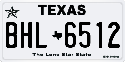 TX license plate BHL6512
