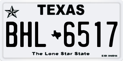 TX license plate BHL6517