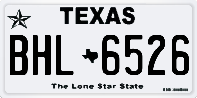TX license plate BHL6526