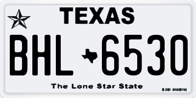 TX license plate BHL6530
