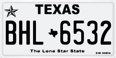 TX license plate BHL6532