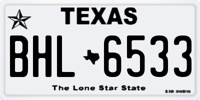 TX license plate BHL6533