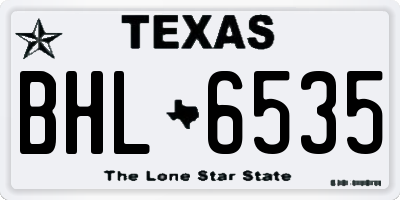 TX license plate BHL6535