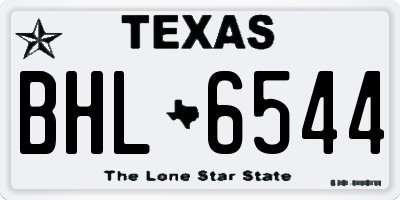 TX license plate BHL6544