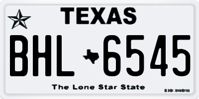 TX license plate BHL6545