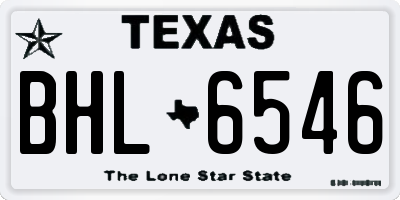 TX license plate BHL6546