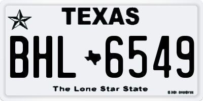 TX license plate BHL6549
