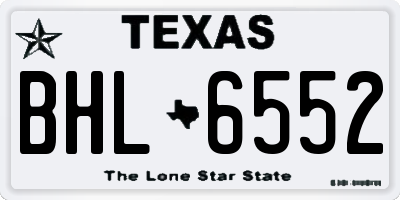TX license plate BHL6552