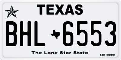 TX license plate BHL6553