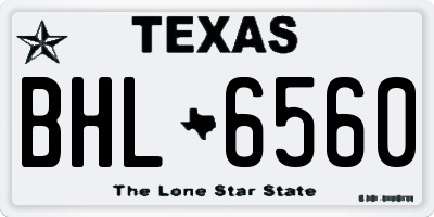 TX license plate BHL6560