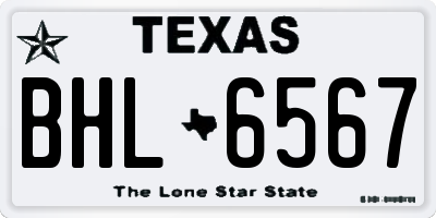 TX license plate BHL6567