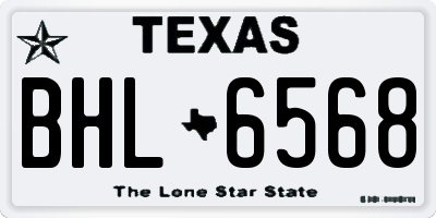 TX license plate BHL6568