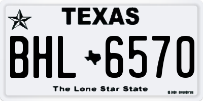 TX license plate BHL6570