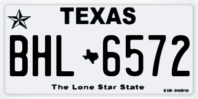 TX license plate BHL6572