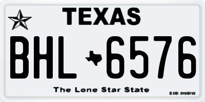 TX license plate BHL6576