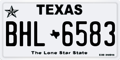 TX license plate BHL6583