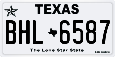 TX license plate BHL6587