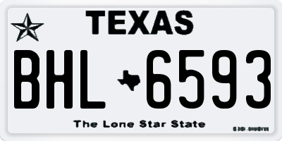 TX license plate BHL6593
