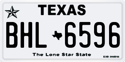TX license plate BHL6596