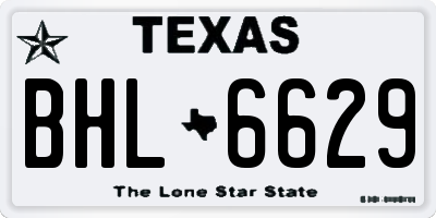 TX license plate BHL6629