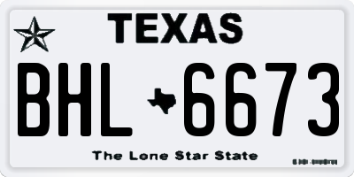 TX license plate BHL6673