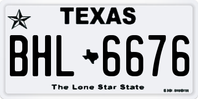 TX license plate BHL6676