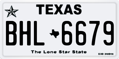 TX license plate BHL6679