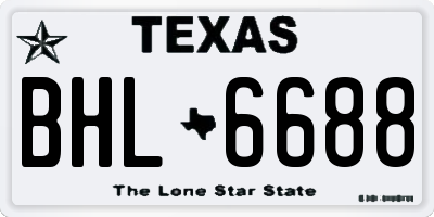TX license plate BHL6688