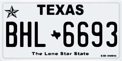 TX license plate BHL6693