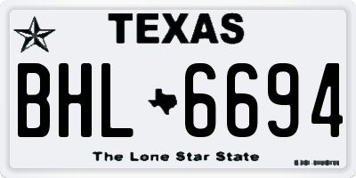 TX license plate BHL6694