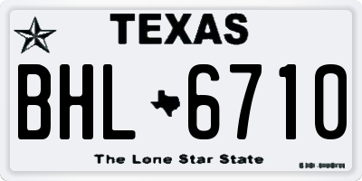 TX license plate BHL6710