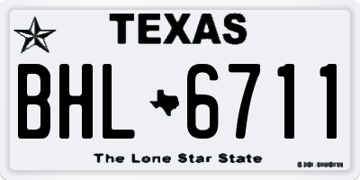 TX license plate BHL6711