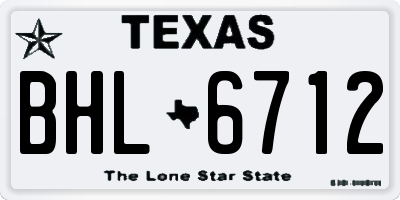 TX license plate BHL6712