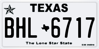 TX license plate BHL6717