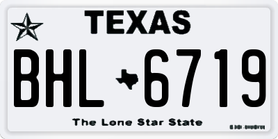 TX license plate BHL6719