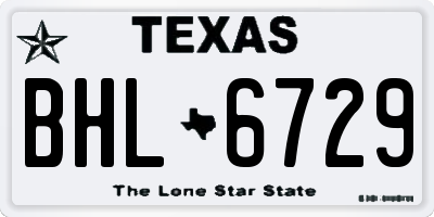 TX license plate BHL6729