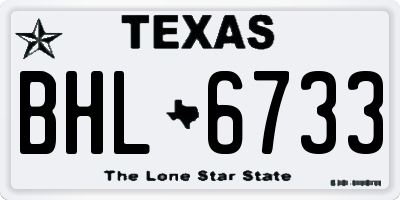 TX license plate BHL6733