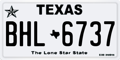 TX license plate BHL6737
