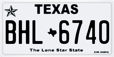 TX license plate BHL6740