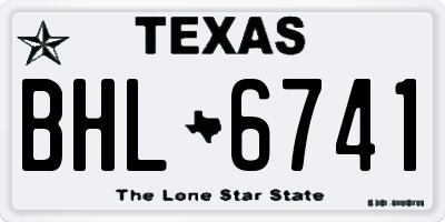 TX license plate BHL6741