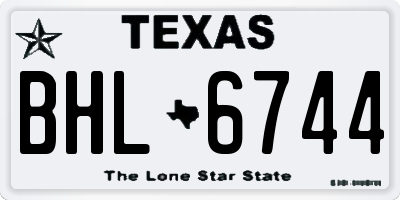 TX license plate BHL6744