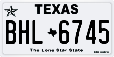 TX license plate BHL6745