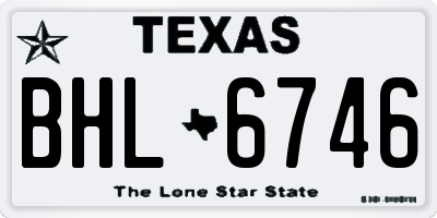 TX license plate BHL6746