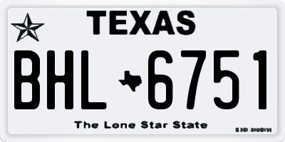 TX license plate BHL6751