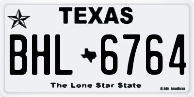 TX license plate BHL6764