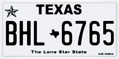 TX license plate BHL6765