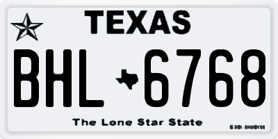 TX license plate BHL6768