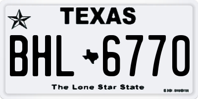 TX license plate BHL6770