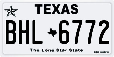 TX license plate BHL6772