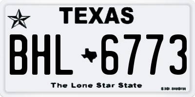 TX license plate BHL6773